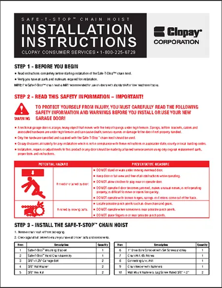 Safe-T-Stop™ Instructions